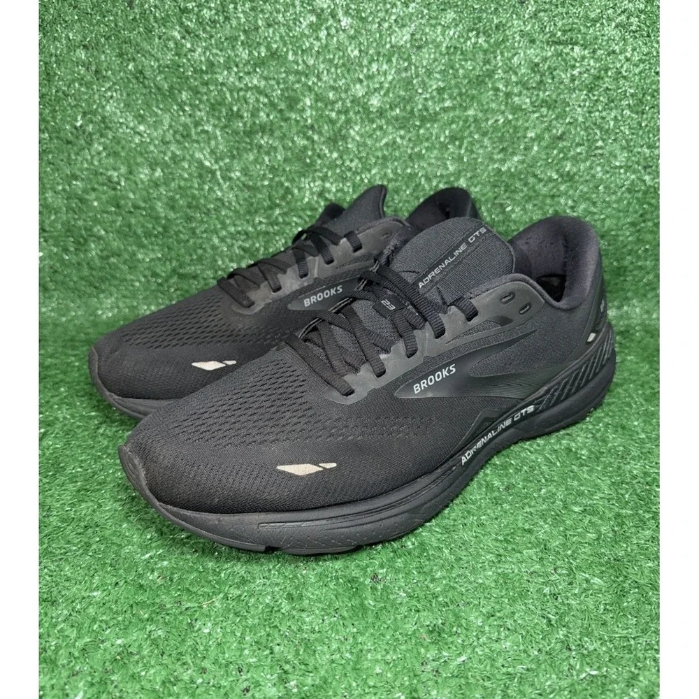 Brooks Mens Size 13 Adrenaline GTS 23 Black Running Shoes Comfort Sneakers